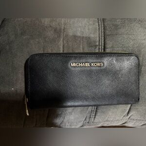 Michael Kors Black Zip-Around Wallet